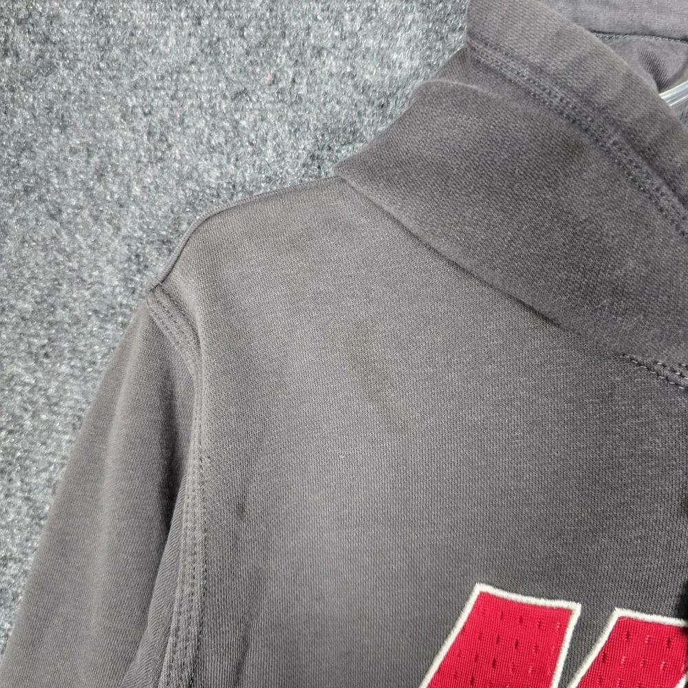Vintage Y2K Nike Hoodie Mens Medium Spell Out Pullover Distressed Embroidered